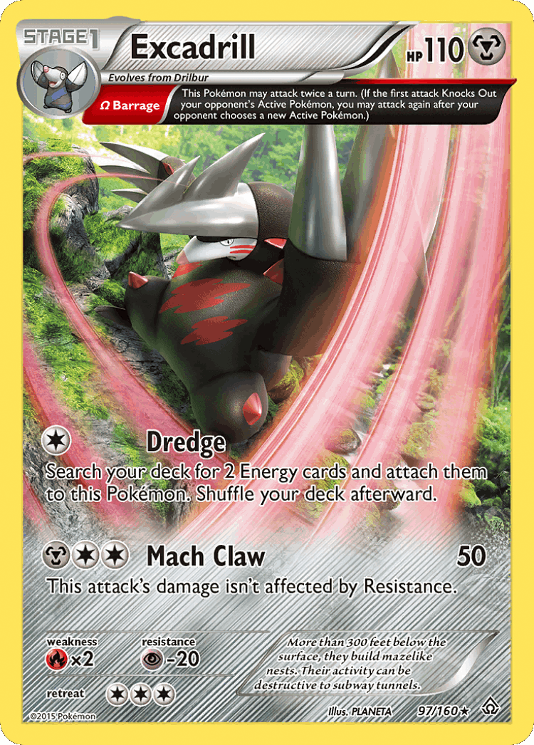 Excadrill #97 from Primal Clash - Rare Holo - Illustrated by PLANETA