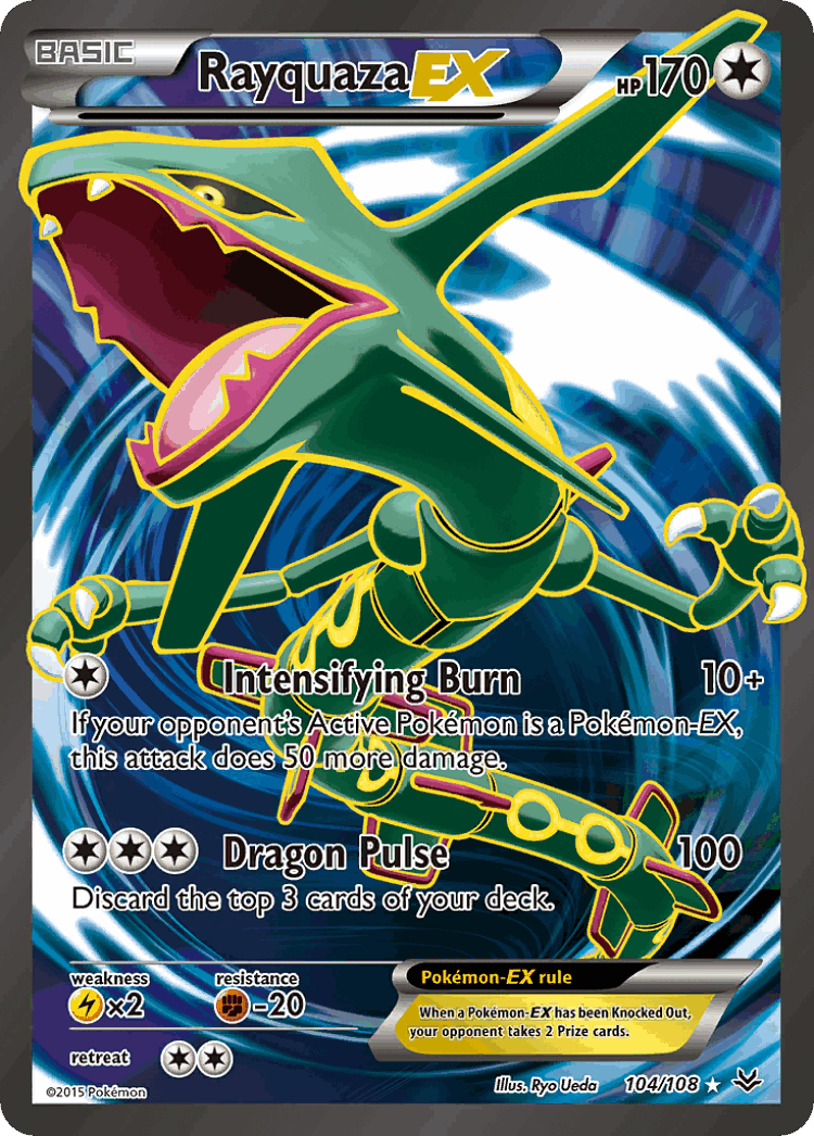 Rayquaza-EX #104 from Roaring Skies - Rare Ultra - Illustrated by Ryo Ueda