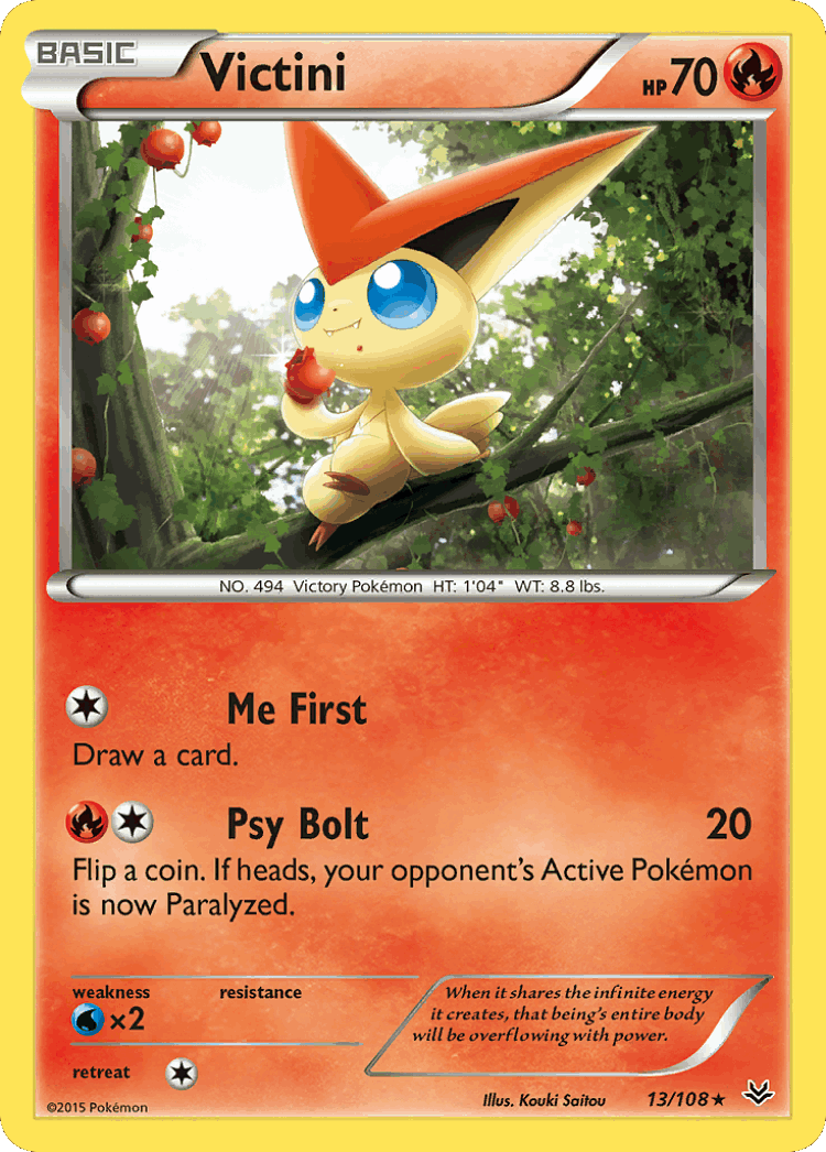 Victini #13 from Roaring Skies - Rare - Illustrated by Kouki Saitou