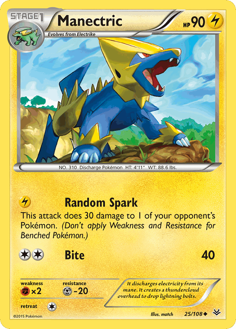 Manectric #25 from Roaring Skies - Uncommon - Illustrated by match