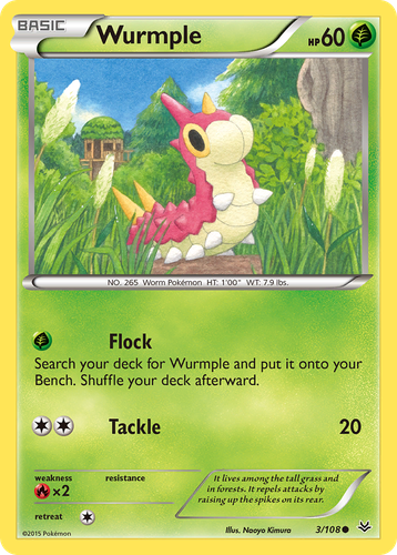 Wurmple #3 from Roaring Skies - Common - Illustrated by Naoyo Kimura