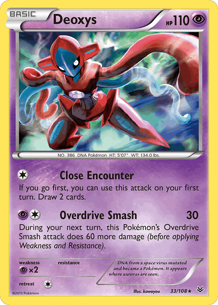 Deoxys #33 from Roaring Skies - Rare Holo - Illustrated by kawayoo