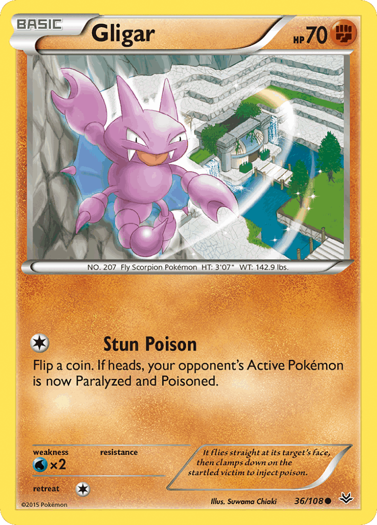 Gligar #36 from Roaring Skies - Common - Illustrated by Suwama Chiaki