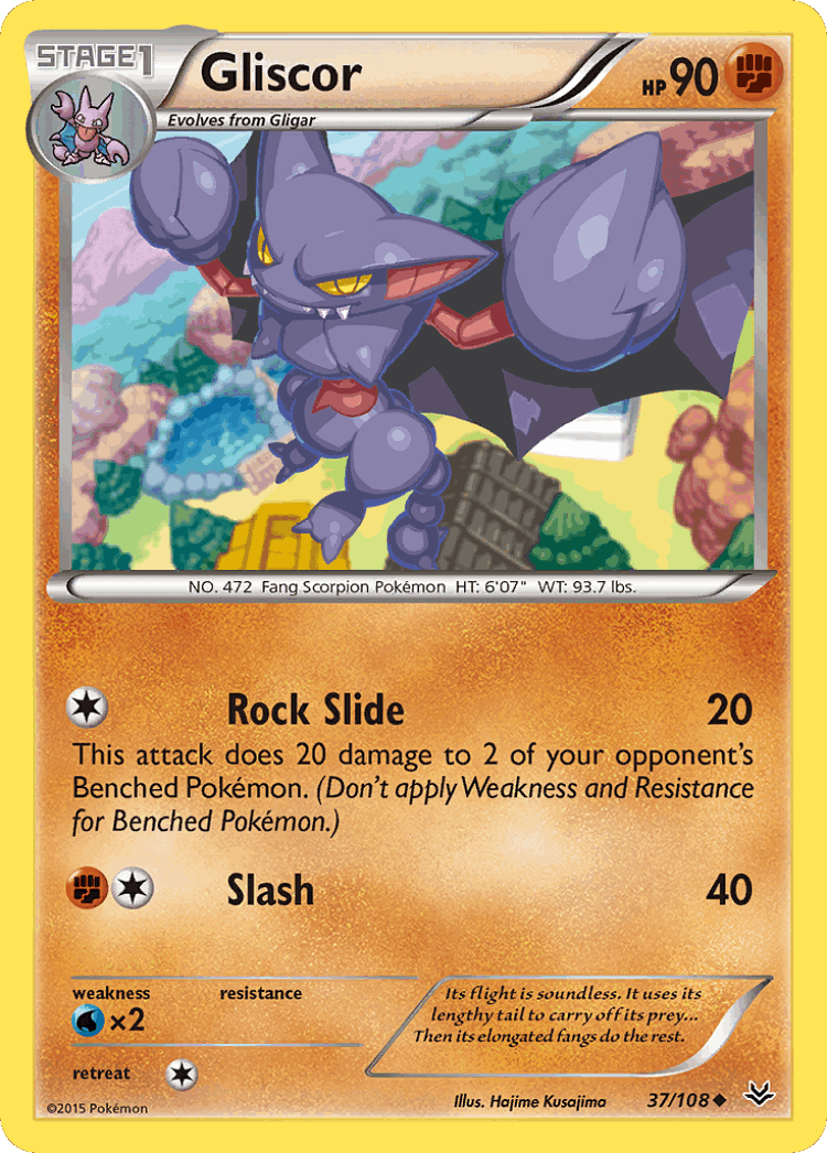 Gliscor #37 from Roaring Skies - Uncommon - Illustrated by Hajime Kusajima