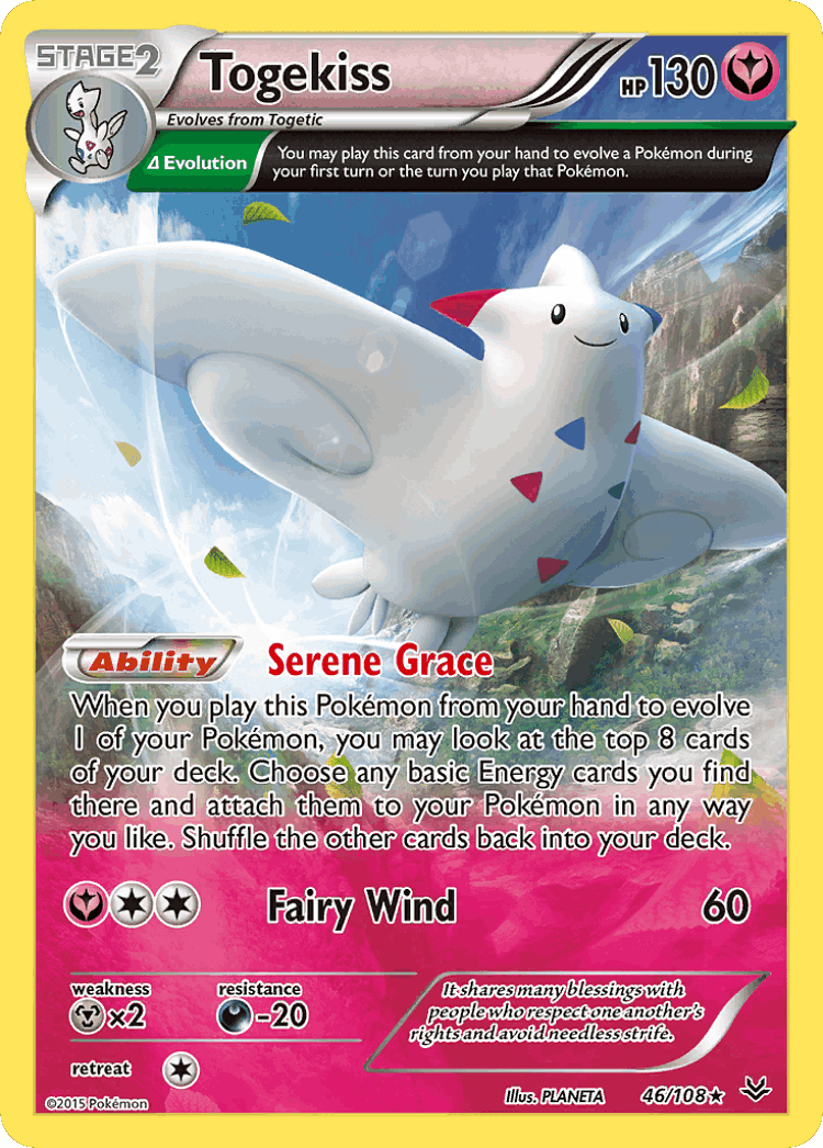 Togekiss #46 from Roaring Skies - Rare Holo - Illustrated by PLANETA