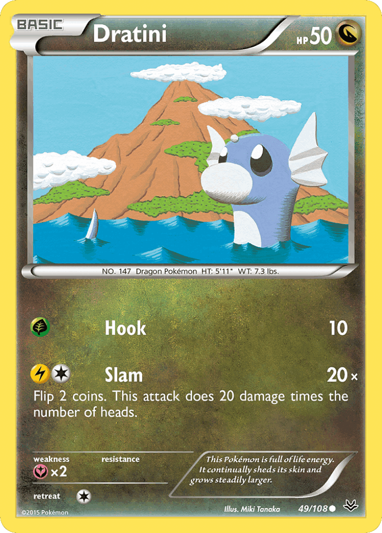 Dratini #49 from Roaring Skies - Common - Illustrated by Miki Tanaka