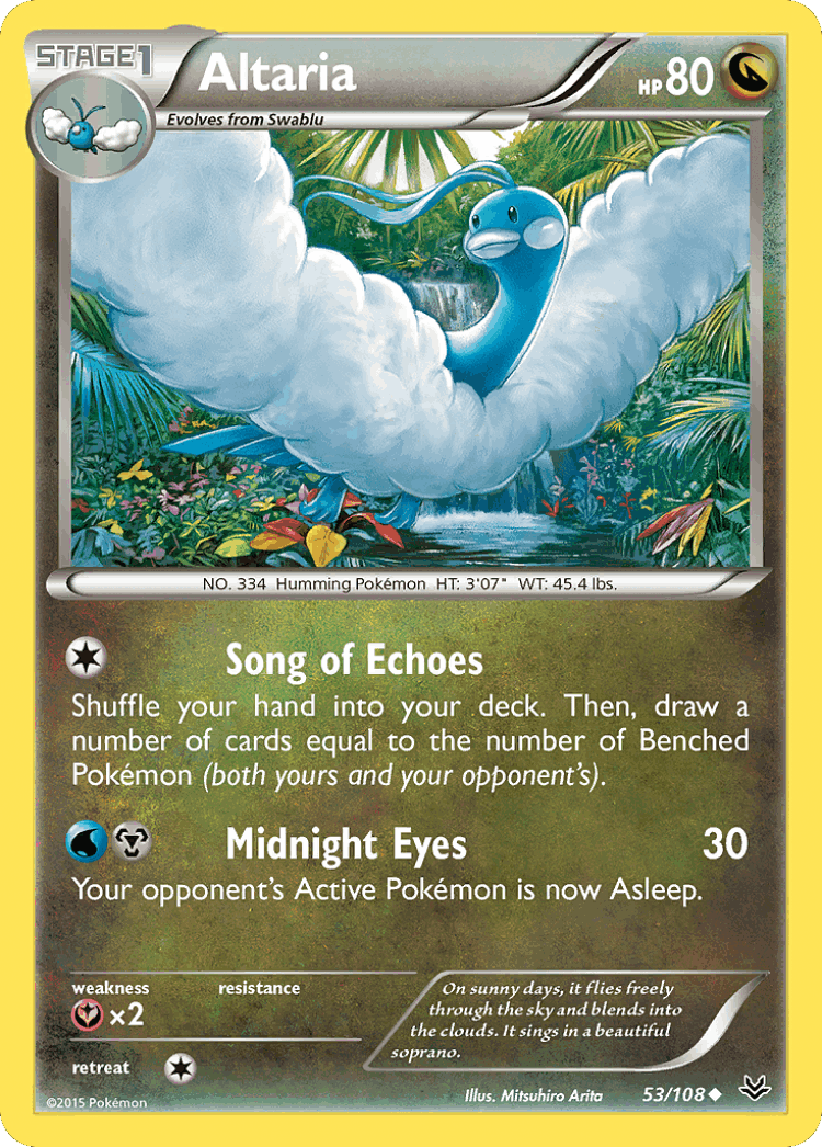 Altaria #53 from Roaring Skies - Uncommon - Illustrated by Mitsuhiro Arita