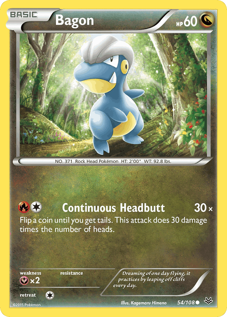 Bagon #54 from Roaring Skies - Common - Illustrated by Kagemaru Himeno