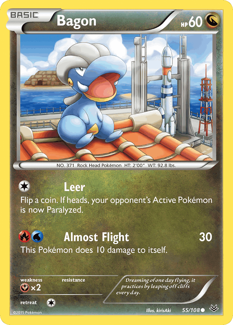 Bagon #55 from Roaring Skies - Common - Illustrated by kirisAki