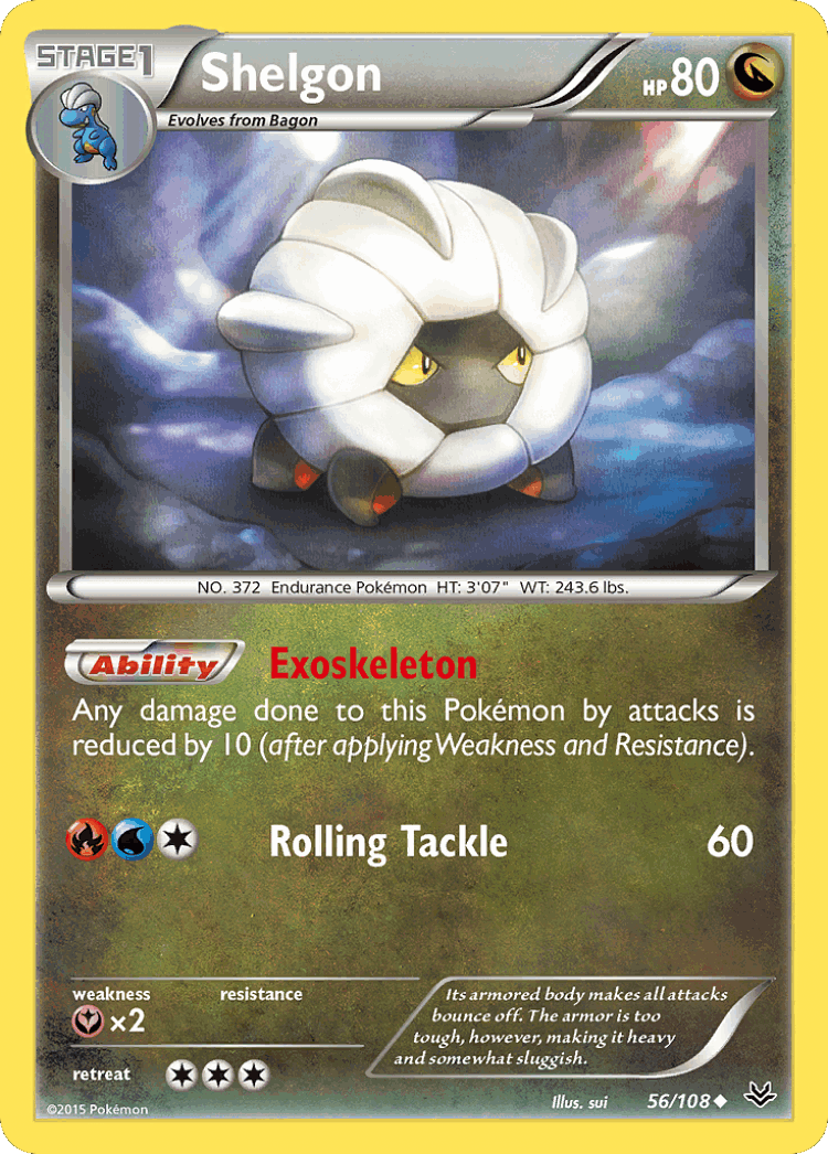 Shelgon #56 from Roaring Skies - Uncommon - Illustrated by sui