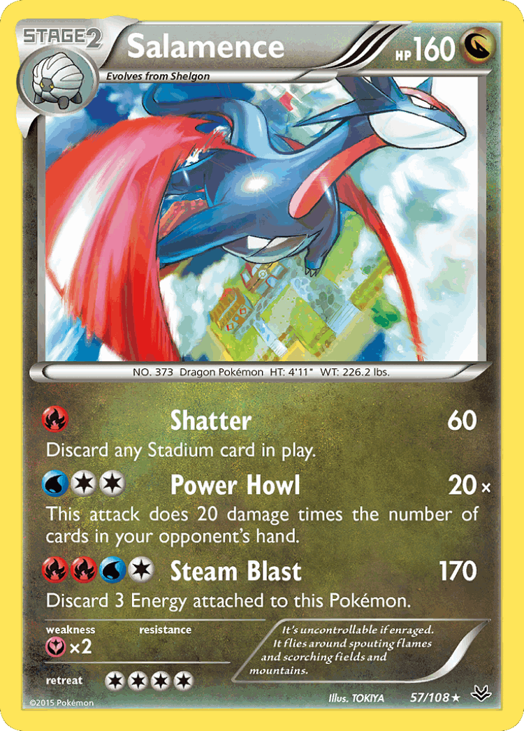 Salamence #57 from Roaring Skies - Rare Holo - Illustrated by TOKIYA