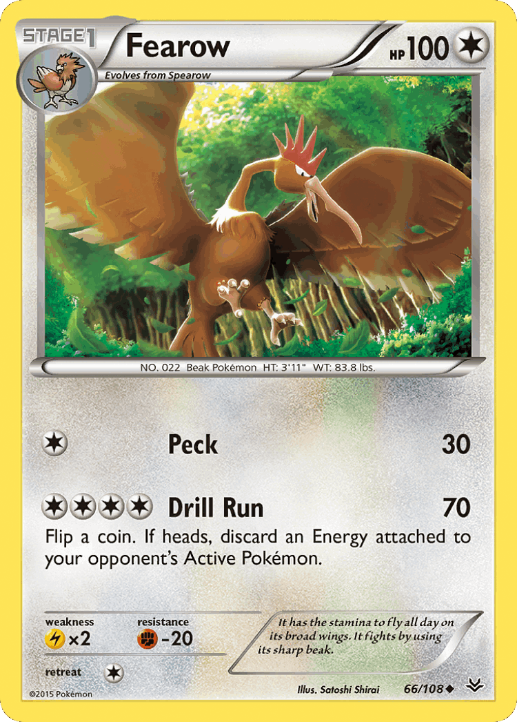 Fearow #66 from Roaring Skies - Uncommon - Illustrated by Satoshi Shirai