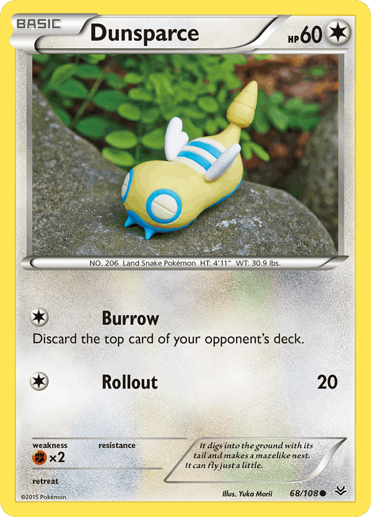 Dunsparce #68 from Roaring Skies - Common - Illustrated by Yuka Morii