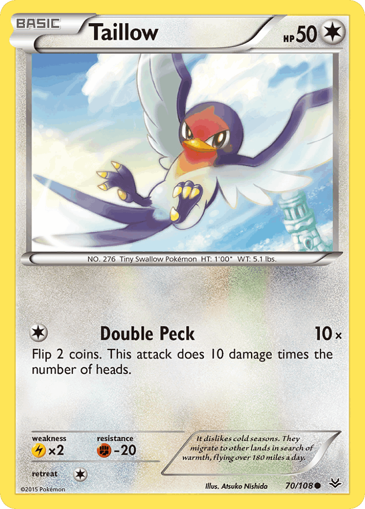 Taillow #70 from Roaring Skies - Common - Illustrated by Atsuko Nishida