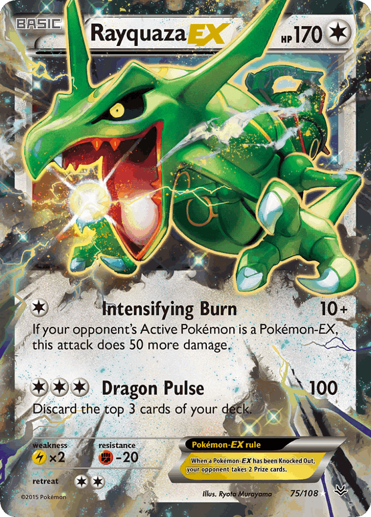 Rayquaza-EX #75 from Roaring Skies - Rare Holo EX - Illustrated by Ryota Murayama