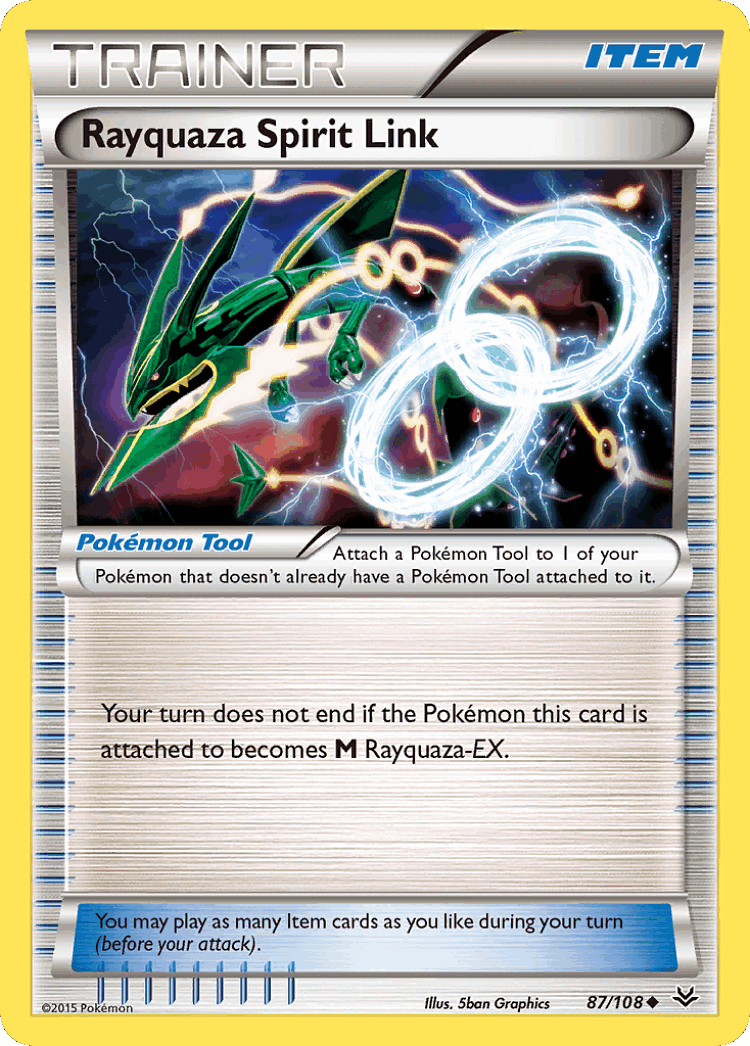 Rayquaza Spirit Link #87 from Roaring Skies - Uncommon - Illustrated by 5ban Graphics