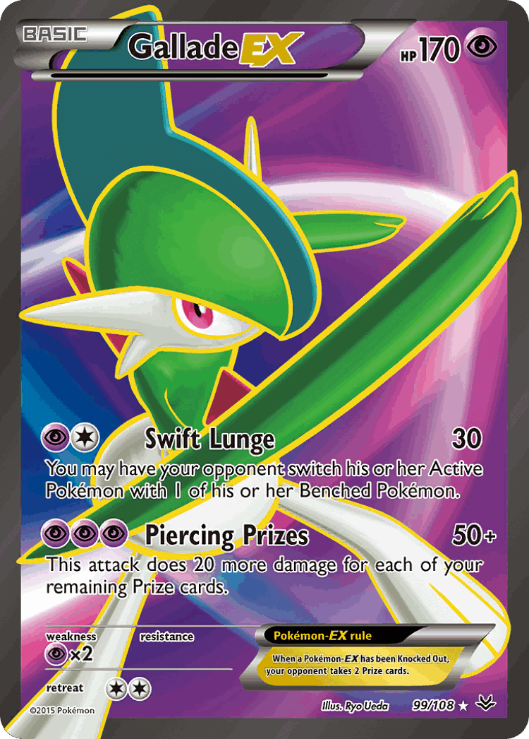 Gallade-EX #99 from Roaring Skies - Rare Ultra - Illustrated by Ryo Ueda