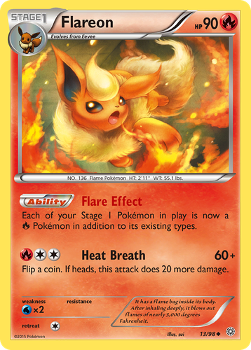 Flareon Pokémon TCG card art