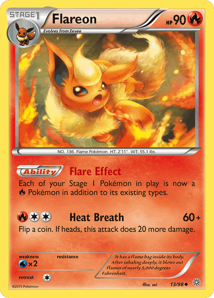 Flareon #13 from Ancient Origins - Uncommon - Illustrated by sui
