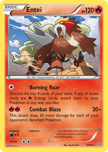Entei Pokémon TCG card art