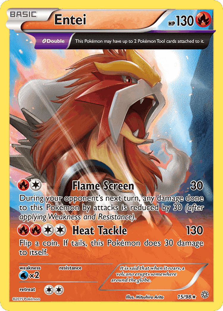 Entei #15 from Ancient Origins - Rare Holo - Illustrated by Mitsuhiro Arita