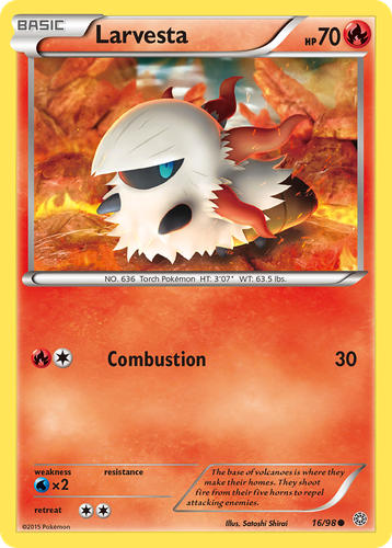 Larvesta Pokémon TCG card art