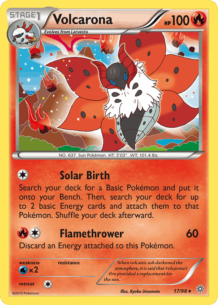 Volcarona #17 from Ancient Origins - Rare Holo - Illustrated by Kyoko Umemoto