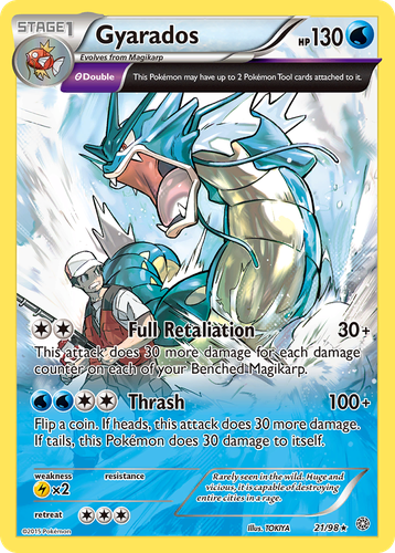 Gyarados #21 from Ancient Origins - Rare Holo - Illustrated by TOKIYA