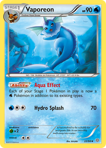 Vaporeon Pokémon TCG card art