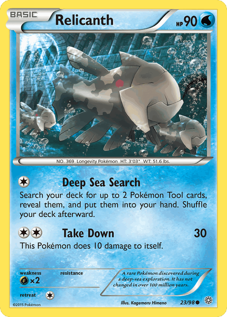 Relicanth #23 from Ancient Origins - Common - Illustrated by Kagemaru Himeno