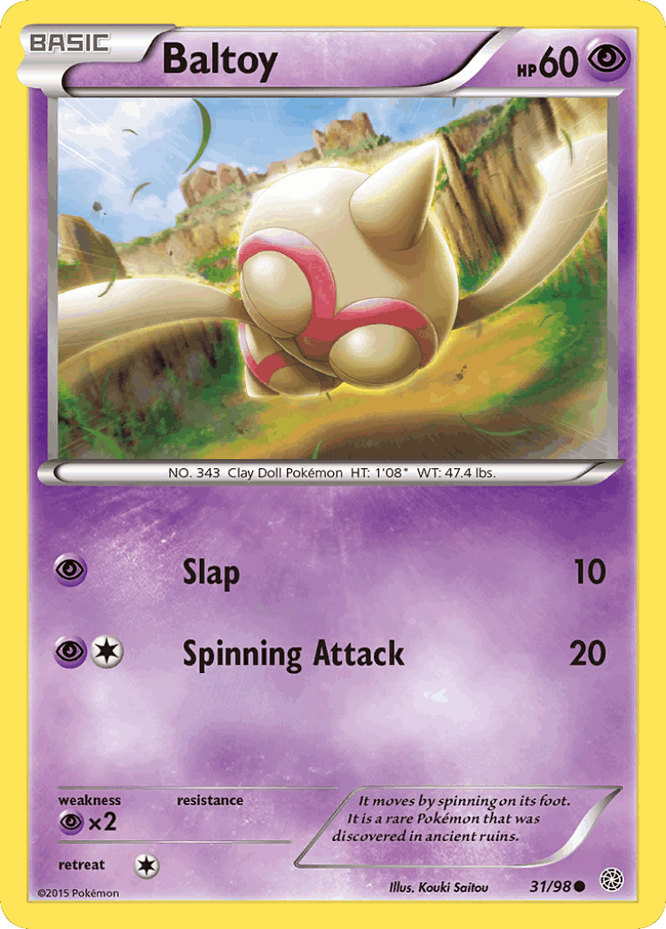 Baltoy #31 from Ancient Origins - Common - Illustrated by Kouki Saitou