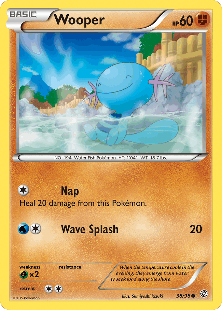 Wooper #38 from Ancient Origins - Common - Illustrated by Sumiyoshi Kizuki