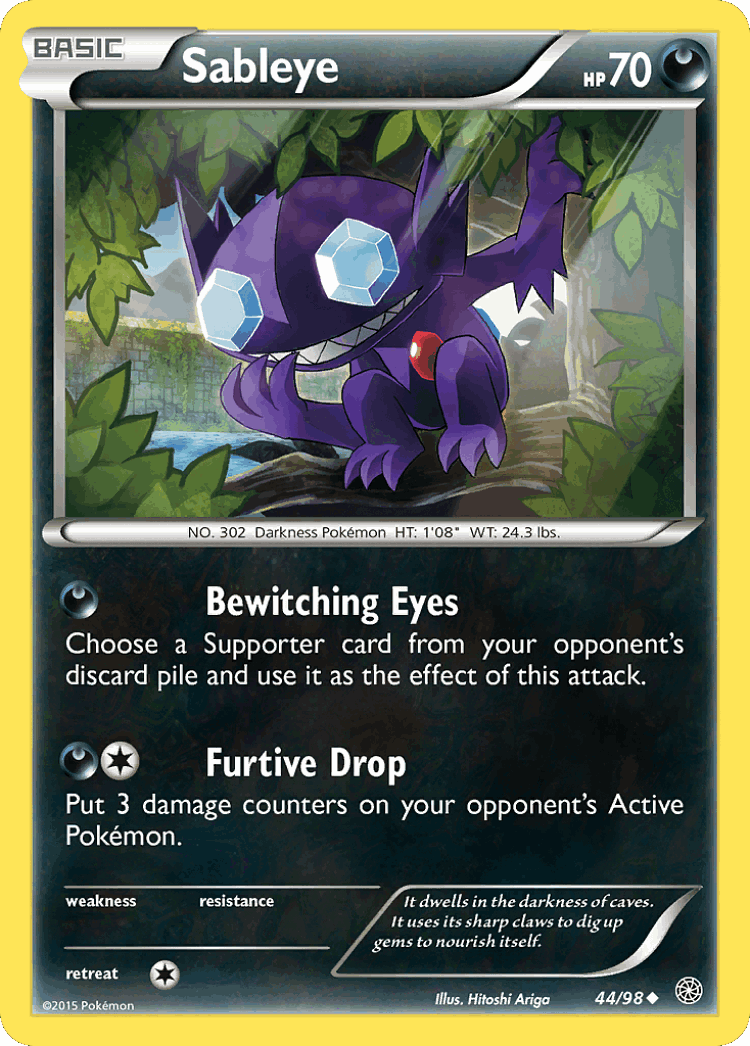 Sableye #44 from Ancient Origins - Uncommon - Illustrated by Hitoshi Ariga