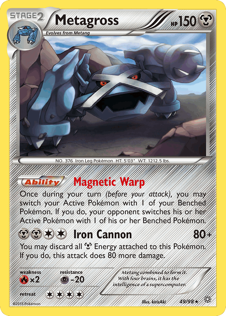 Metagross #49 from Ancient Origins - Rare - Illustrated by kirisAki