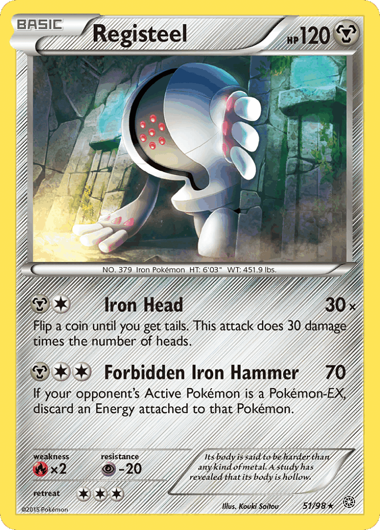 Registeel #51 from Ancient Origins - Rare - Illustrated by Kouki Saitou