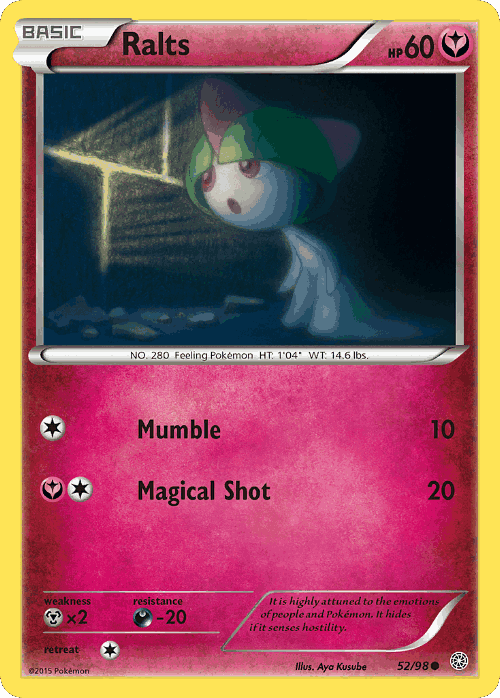 Ralts #52 from Ancient Origins - Common - Illustrated by Aya Kusube