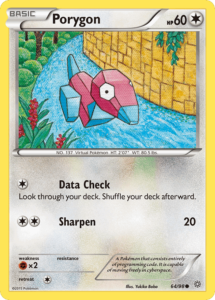Porygon #64 from Ancient Origins - Common - Illustrated by Yukiko Baba