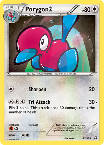 Porygon2 #65 from Ancient Origins - Uncommon - Illustrated by MAHOU