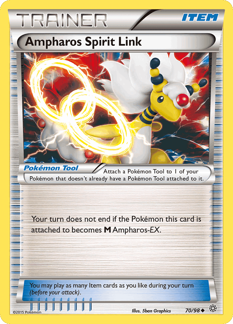 Ampharos Spirit Link #70 from Ancient Origins - Uncommon - Illustrated by 5ban Graphics