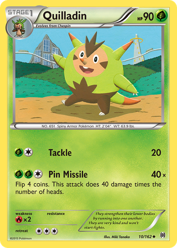 Quilladin Pokémon TCG card art