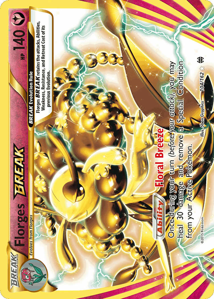 Florges BREAK #104 from BREAKthrough - Rare BREAK - Illustrated by 5ban Graphics
