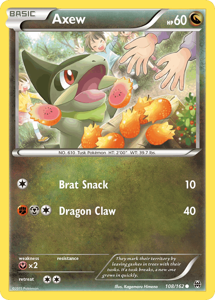 Axew #108 from BREAKthrough - Common - Illustrated by Kagemaru Himeno
