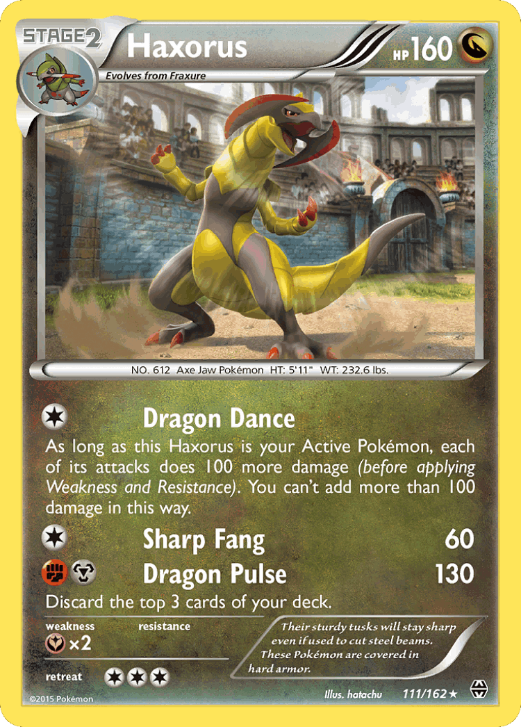 Haxorus #111 from BREAKthrough - Rare Holo - Illustrated by hatachu