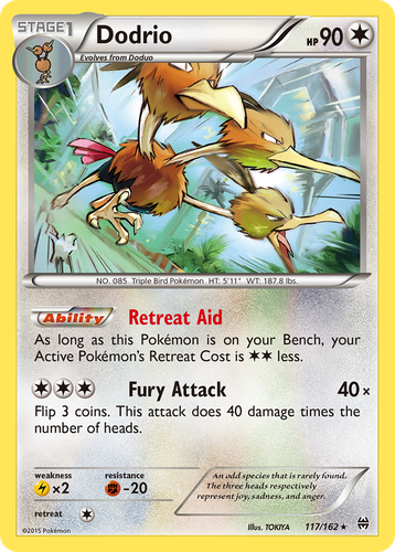 Dodrio #117 from BREAKthrough - Rare - Illustrated by TOKIYA