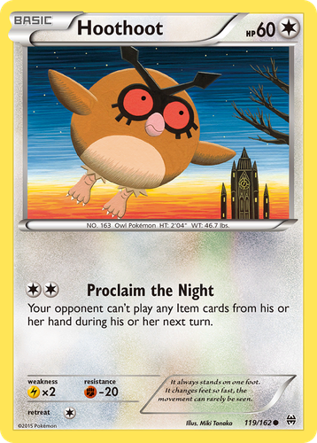 Hoothoot #119 from BREAKthrough - Common - Illustrated by Miki Tanaka