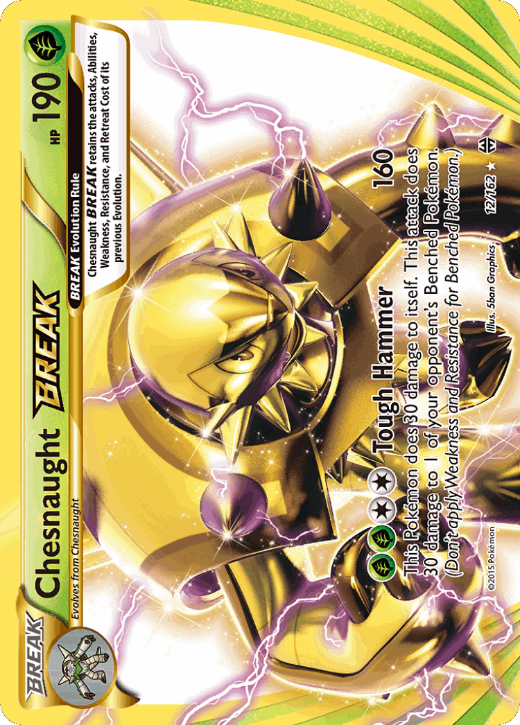 Chesnaught BREAK #12 from BREAKthrough - Rare BREAK - Illustrated by 5ban Graphics