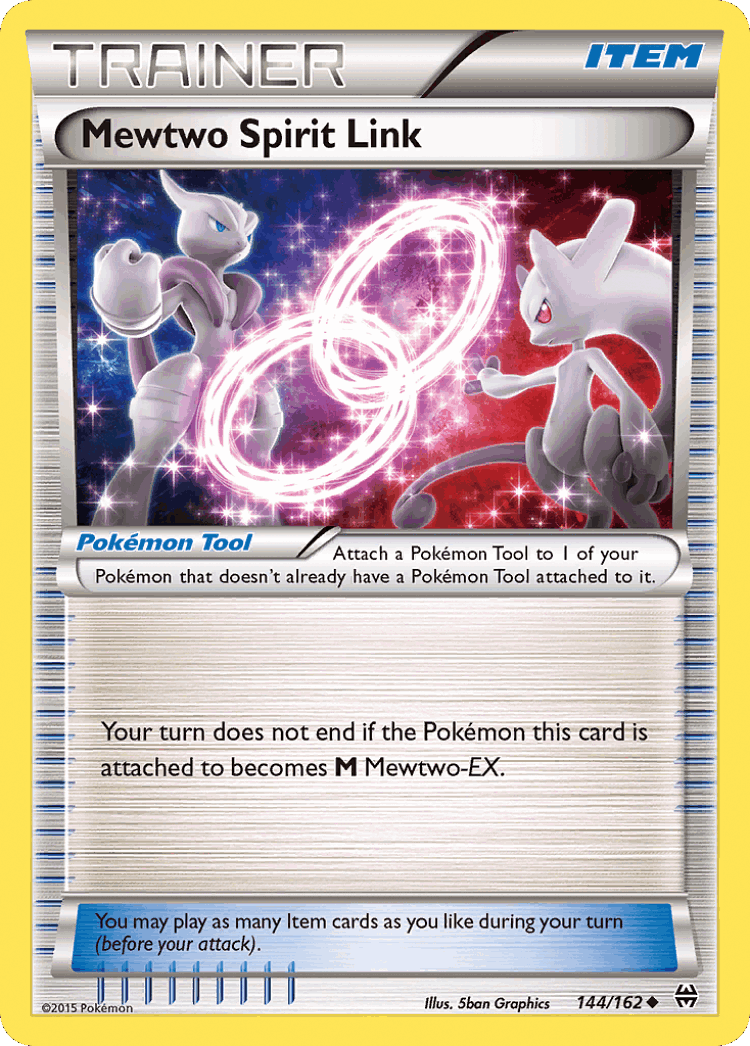 Mewtwo Spirit Link #144 from BREAKthrough - Uncommon - Illustrated by 5ban Graphics