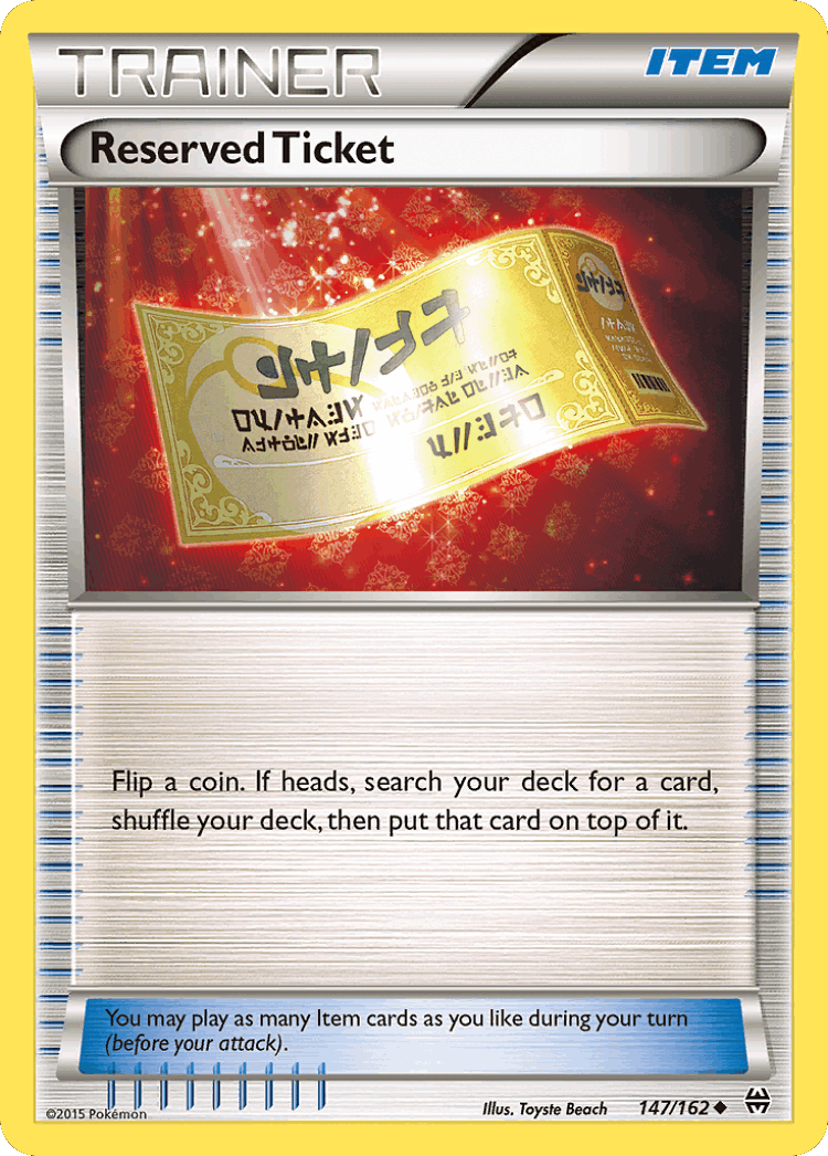 Reserved Ticket #147 from BREAKthrough - Uncommon - Illustrated by Toyste Beach