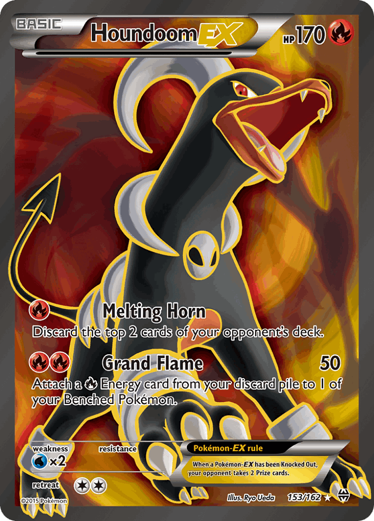 Houndoom-EX #153 from BREAKthrough - Rare Ultra - Illustrated by Ryo Ueda
