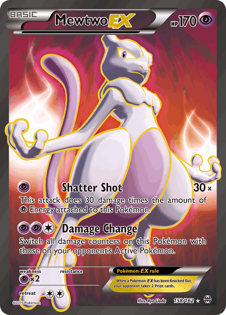 Mewtwo-EX #158 from BREAKthrough - Rare Ultra - Illustrated by Ryo Ueda